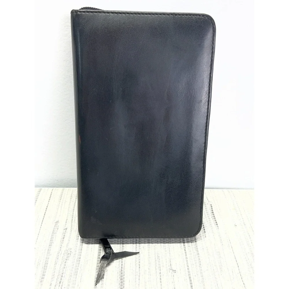 Rolodex RD310 Faux Black Leather Personal Organizer 6 Ring Binder Unused VTG